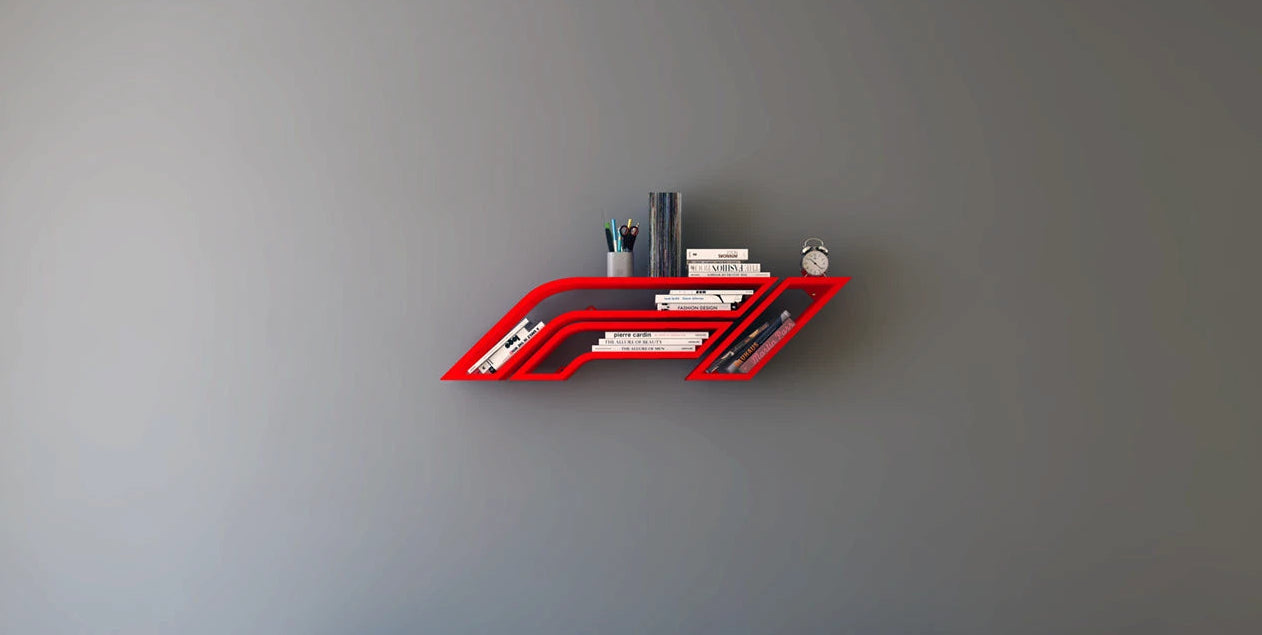 Red Shelf shaped as Formula 1