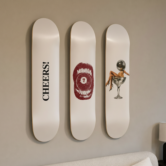 Cheers Disco Martini skate deck wall art Egypt | Urbyn