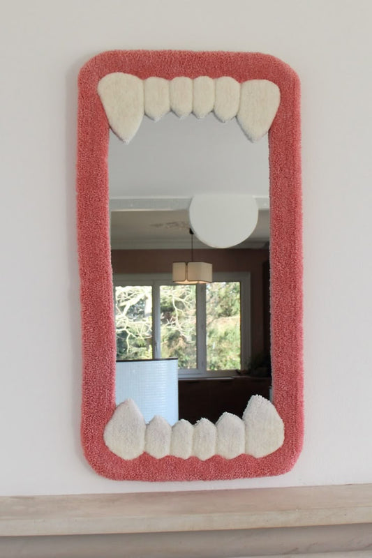 Vampire Teeth Tufted Mirror